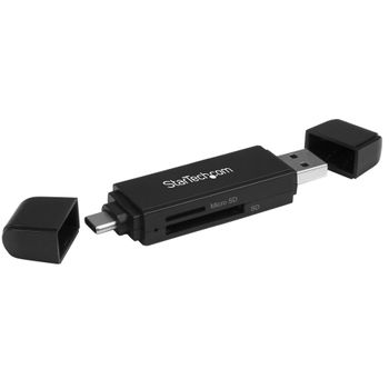 STARTECH USB 3.0 Memory Card Reader/ Writer for SD and microSD Cards -USB-C and USB-A	 (SDMSDRWU3AC)