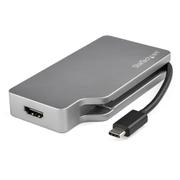 STARTECH StarTech.com USB C Multiport Video Adapter with HDMI, VGA, Mini DisplayPort or DVI, USB Type C Monitor Adapter to HDMI 2.0 or mDP 1.2 (4K 60Hz), VGA or DVI (1080p), Space Gray Aluminum - 4-in-1 USB-C 