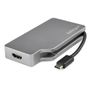 STARTECH StarTech.com USB C Multiport Video Adapter with HDMI, VGA, Mini DisplayPort or DVI, USB Type C Monitor Adapter to HDMI 2.0 or mDP 1.2 (4K 60Hz), VGA or DVI (1080p), Space Gray Aluminum - 4-in-1 USB-C  (CDPVDHDMDP2G)