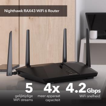 NETGEAR 5PT AX4200 5-STREAM WIFI 6 ROUTER (RAX43-100EUS)