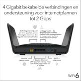 Netgear RAX70 - trådløs ruter - Wi-Fi 6 - stasjonær (RAX70-100EUS)