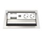 Kindermann CablePort standard² - 4-slot teräs - 2 sähkö, 1 tupla USB lataus (7492000152)
