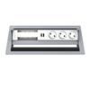 Kindermann CablePort standard² - 6-slot RAL 9006 - 3 sähköä, 1 tupla USB lataus (7492000183)