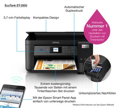 Epson EcoTank ET-2850 multifunksjonsskriver (C11CJ63405)