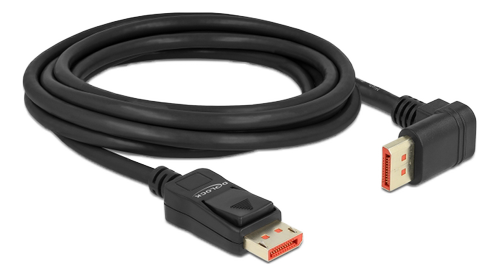 DELOCK DisplayPort cable male straight to male 90° upwards angled 8K 6 (87056)