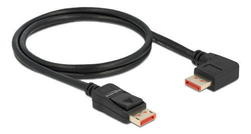 DELOCK DisplayPort cable male straight to male 90° right angled 8K 60 (87060)