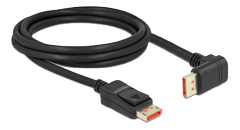 DELOCK DisplayPort cable male straight to male 90° downwards angled 8K (87051)