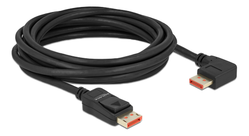 DELOCK DisplayPort cable male straight to male 90° right angled 8K 60 (87069)