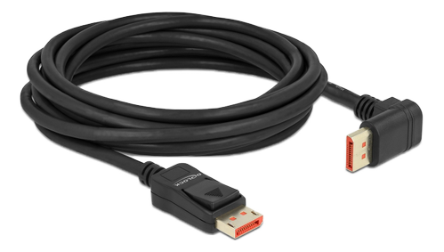DELOCK DisplayPort cable male straight to male 90° upwards angled 8K 6 (87057)