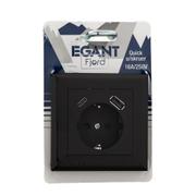 EGANT Single socket flush with USB A+C, Grounded