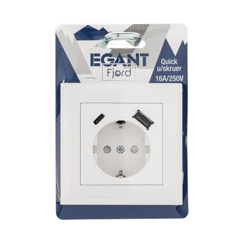 EGANT Single socket flush with USB A+C, Grounded (1501166)