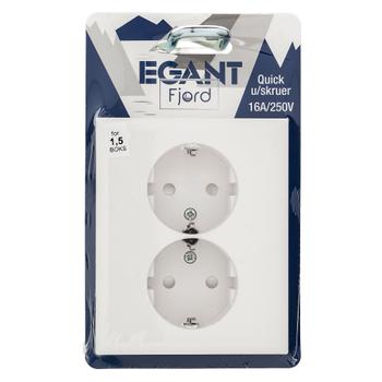 EGANT Double socket flush Grounded, low (1501164)