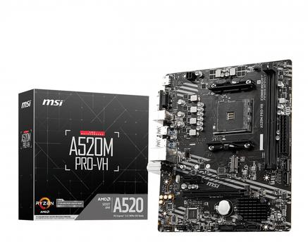 MSI A520M PRO-VH MATX AMD MB SO AM4 1 PCI-E 16 CPNT (7C96-017R)