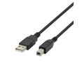 DELTACO USB 2.0 kabel Typ A hane - Typ B hane 3m, svart