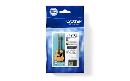 BROTHER LC421VAL 4pack Ink Cartridge up to 500 pages with DR Security Tag (LC421XLVALDR)