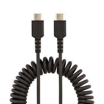 STARTECH USB C CHARGING CABLE - 1M (3.3FT) COILED CABLE BLACK CABL (R2CCC-1M-USB-CABLE)