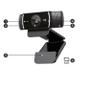 LOGITECH h HD Pro Webcam C922 - Webcam - colour - 720p, 1080p - H.264 (960-001088)