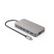 HYPER Dual HDMI 10-i-1 USB-C Hub (grå) Dock for Macbook, HDMI 4K 60hz, USB-A x 2, USB-C, SD/Micro SD, Ethernet, Audio