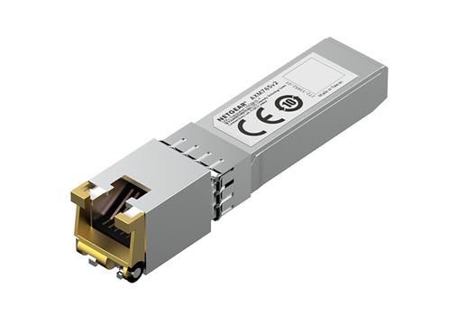 NETGEAR 10GBASE-T SFP+ Transceiver AXM765v2 delivers 10G copper connectivity with CAT6a or CAT7 cabling up to 80 meters (AXM765-20000S)