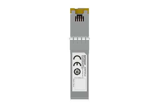 NETGEAR 10GBASE-T SFP+ Transceiver AXM765v2 delivers 10G copper connectivity with CAT6a or CAT7 cabling up to 80 meters (AXM765-20000S)