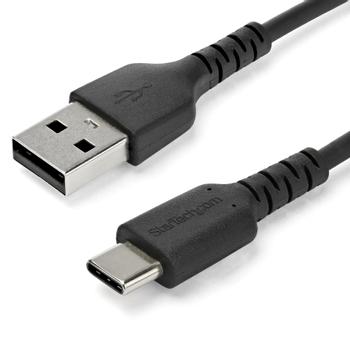 STARTECH 2M DURABLE USB 2.0 TO USB C CABLE BLACK ARAMID FIBER CABL (RUSB2AC2MB)