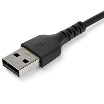 STARTECH 2M DURABLE USB 2.0 TO USB C CABLE BLACK ARAMID FIBER CABL (RUSB2AC2MB)