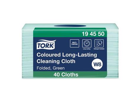 TORK Allround klud Tork W8 Grøn 30x38cm Pk/40 (194550)