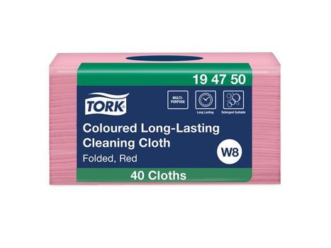 TORK Aftørringsklud TORK farvekode rød 40/pk. (194750)
