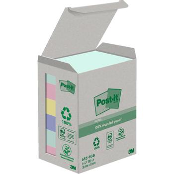 POST-IT Notes 653 recycled Pk/6 blokke 38x51 mm pastel (7100259445)