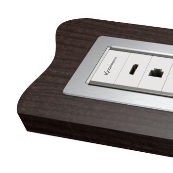 Kindermann CablePort asennuskehys - 4-slot alu - kulma (7449000022)