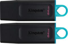 KINGSTON 64GB DT EXODIA USB3.2 GEN 1 (BLACK + TEAL) 2 PIECES EXT