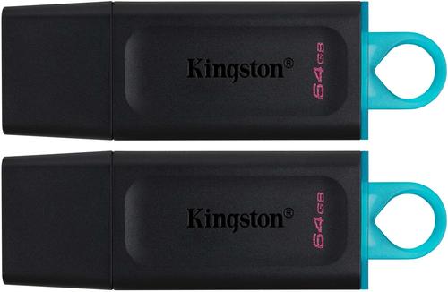 KINGSTON 64GB DT EXODIA USB3.2 GEN 1 (BLACK + TEAL) 2 PIECES EXT (DTX/64GB-2P)