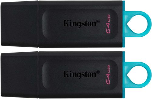 KINGSTON 64GB USB3.2 Gen 1 DataTraveler Exodia (Black + Teal) - 2 Pcs (DTX/64GB-2P)