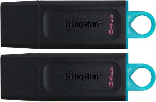 KINGSTON 64GB DT EXODIA USB3.2 GEN 1 (BLACK + TEAL) 2 PIECES EXT (DTX/64GB-2P)