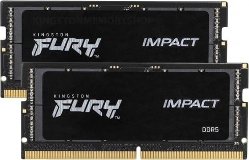 KINGSTON FURY Impact - DDR5 - kit - 64 GB: 2 x 32 GB - SO-DIMM 262-pin - 4800 MHz / PC5-38400 - CL38 - 1.1 V - unbuffered - on-die ECC (KF548S38IBK2-64)