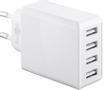 GOOBAY 4 port USB charger 30W, white - with 4 USB ports, slim design