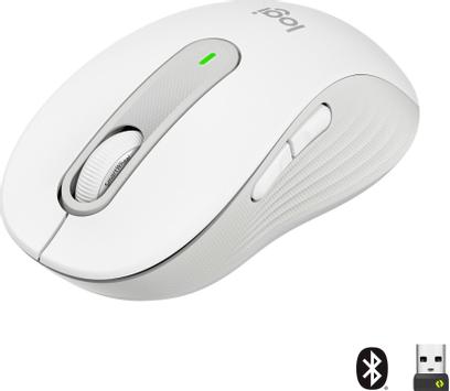 Logitech Signature M650 L - mus - stor størrelse - Bluetooth,  2.4 GHz - elfenbenshvit (910-006238)