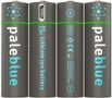 PALE BLUE Recharge Battery AA 1500Mah 4-Pack W 4X1 Chg Cbl