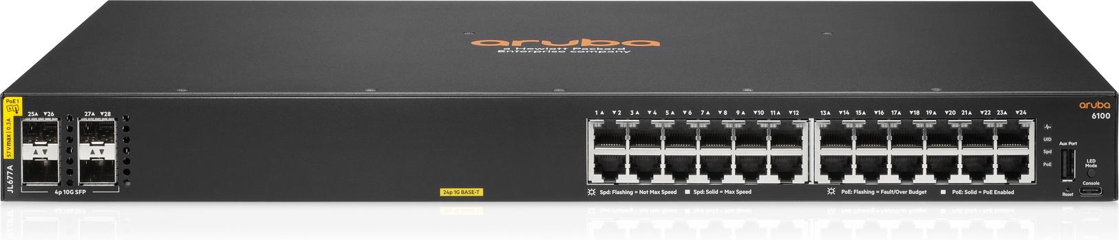 Hewlett Packard Enterprise HPE Aruba 6100 24G CL4 4SFP+Swch Europe (JL677A#ABB)