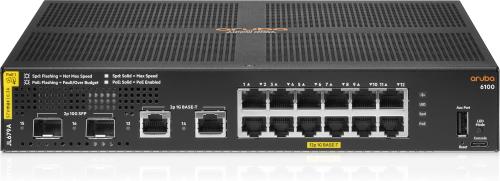Hewlett Packard Enterprise HPE Aruba 6100 12G CL4 2SFP+ 139W Swch Europe - English localization (JL679A#ABB)