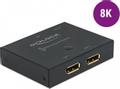 DELOCK DisplayPort 2 - 1 Switch bidirectional 8K 30 Hz