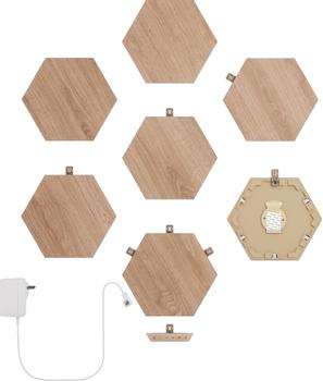 NANOLEAF Elements - Wood Look Hexagons Starter Kit- 7 Panels (NL52-K-7002HB-7PK)