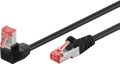GOOBAY CAT 6 patchcable 1x 90Â°angled, S/FTP (PiMF), black, 3 m - latch on top, LSZH halogen-free, copper