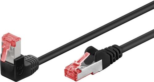 Goobay CAT 6 patchcable 1x 90Â°angled,  S/FTP (PiMF), black, 3 m - latch on top, LSZH halogen-free,  copper (51545)