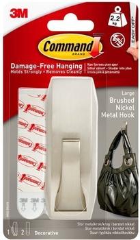 3M Command Medium Modern Reflections Brushed Nickel Metal Hook (7100138207)