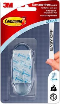 3M Command Oval Hook Clear 1 Hook 2 Large Strips 1.8 kg (7100182053)