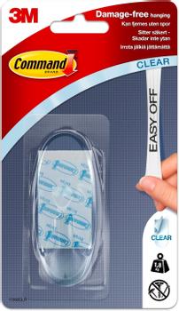 3M Command Oval transparent krok, 2 kroker 4 medium strips 900 (7100182053)