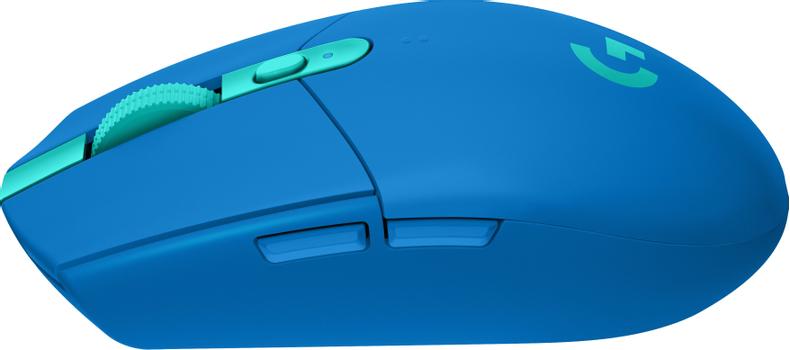 LOGITECH G305 LIGHTSPEED Trådlös Gamingmus (blå) USB, 12000 DPI, trådlös, 6 programmerbara knappar, HERO-sensor,  optisk gaming (910-006015)