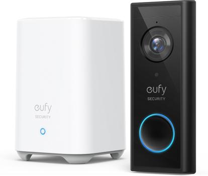 ANKER EUFY VIDEO DOORBELL 2K BLACK (BATTERY-POWERED) + HOME BASE 2 CAM (E82101W4)