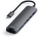 SATECHI Slim MultiPort Docking (stellargrå) USB-C 60W PD, Ethernet, 1xHDMI, 2xUSB-A, SD, microSD